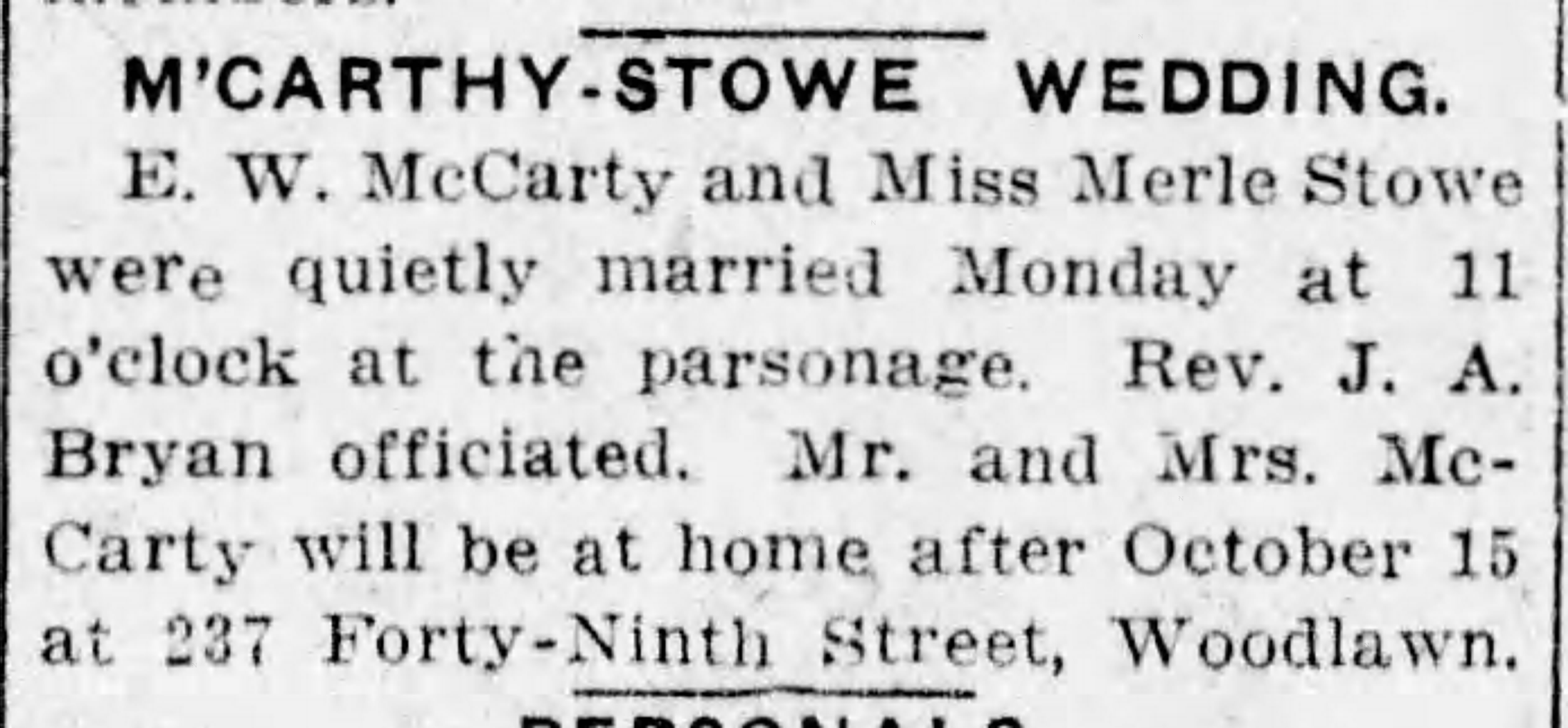 E.W. McCarty-Merle Stowe
